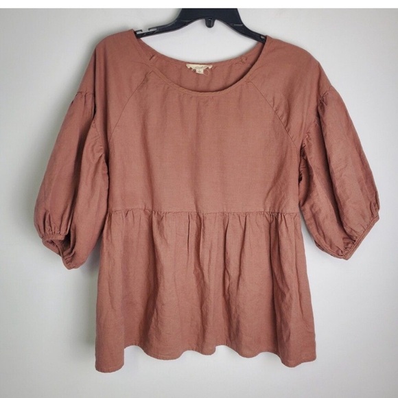 easel Tops - Easel Cotton/Linen Peplum Top